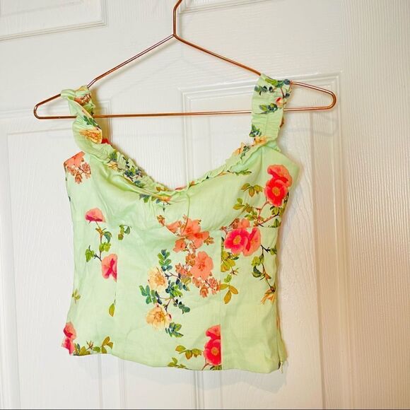 NWT Revolve Lovers & Friends Green Floral Crop Top XXS - Picture 5 of 5